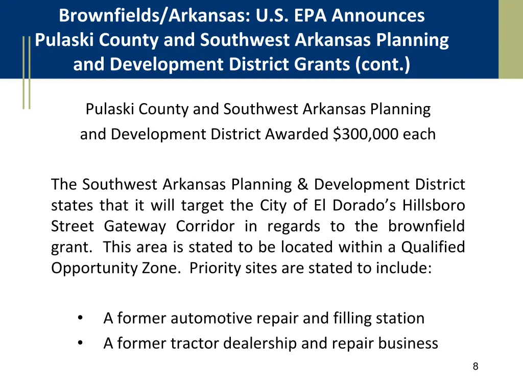 brownfields arkansas u s epa announces pulaski 1