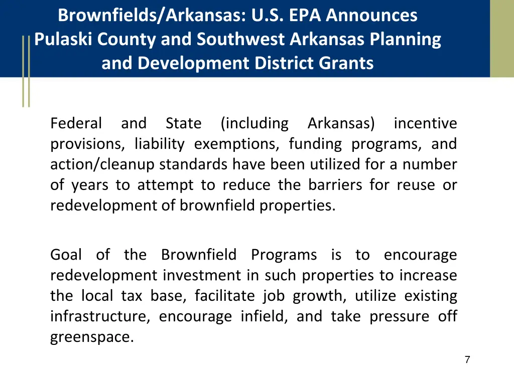 brownfields arkansas u s epa announces pulaski