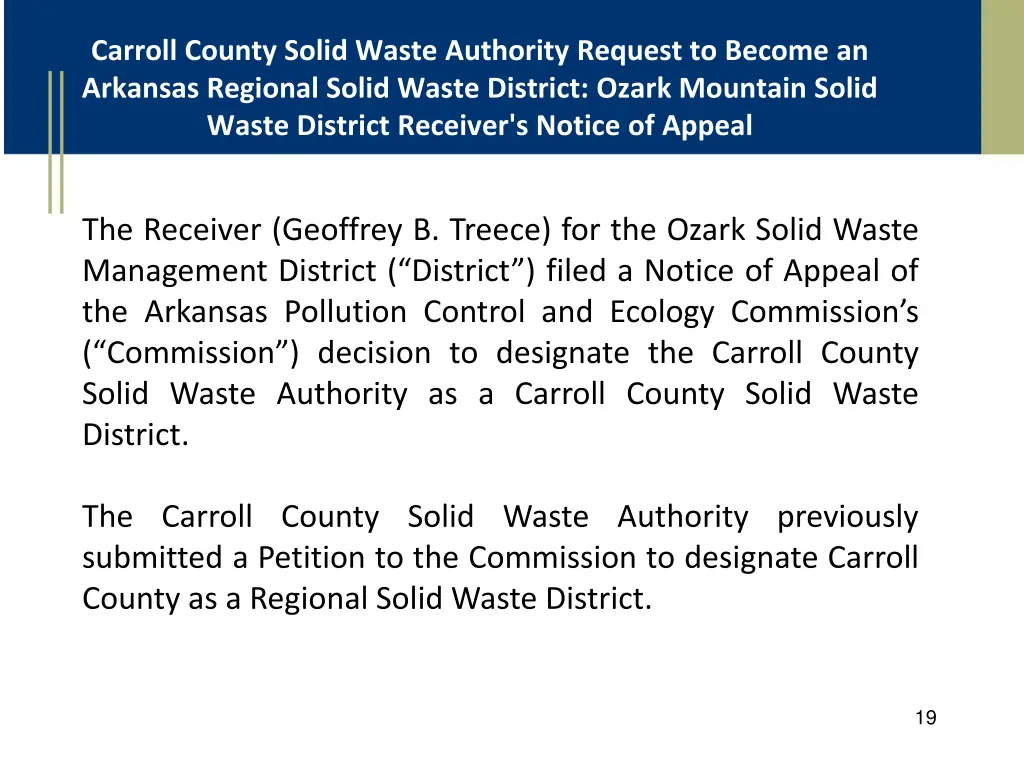 carroll county solid waste authority request