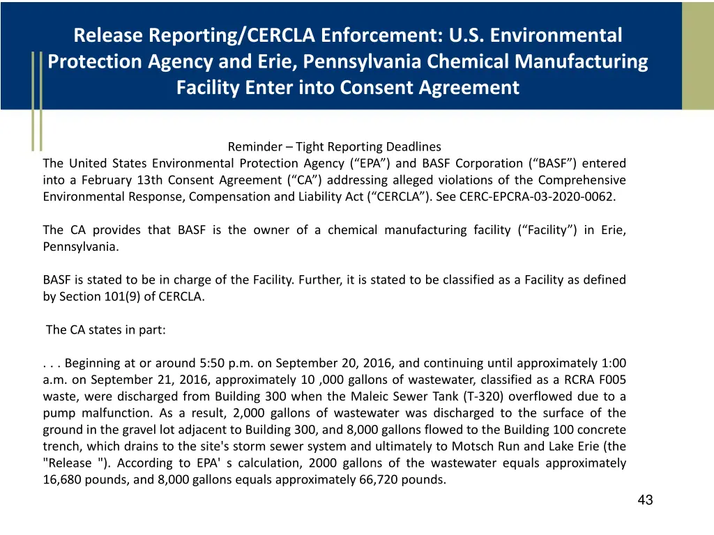 release reporting cercla enforcement