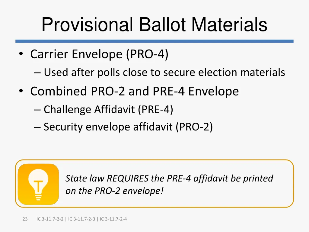 provisional ballot materials