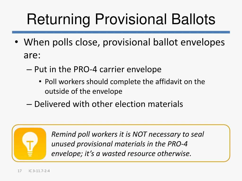 returning provisional ballots