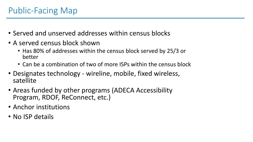 public facing map