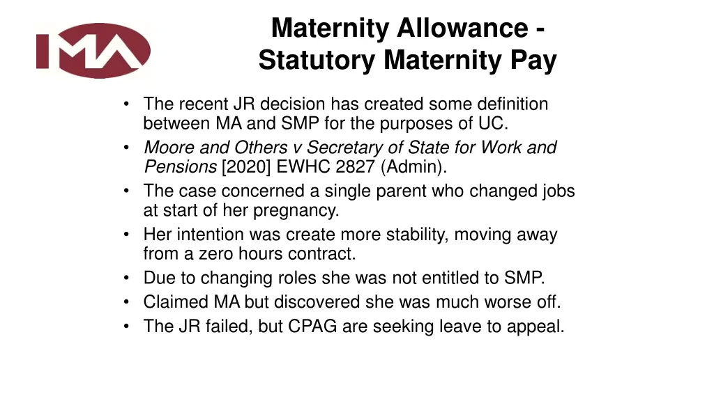 maternity allowance statutory maternity pay