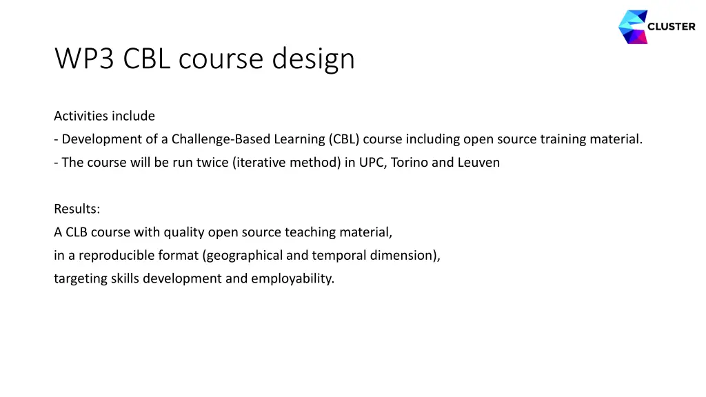 wp3 cbl course design