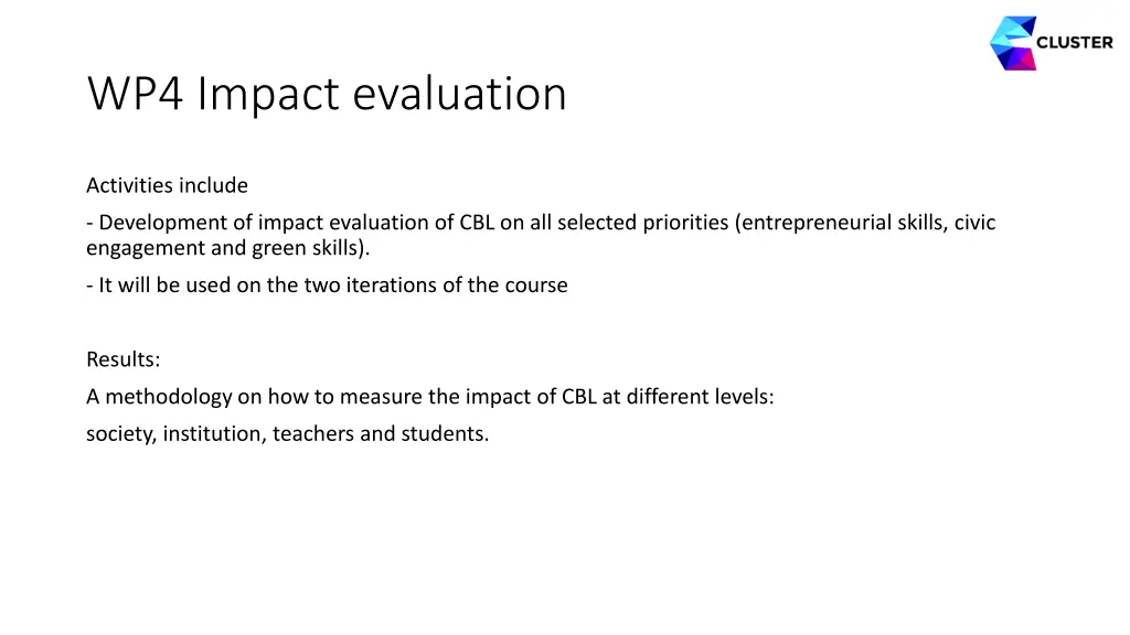 wp4 impact evaluation