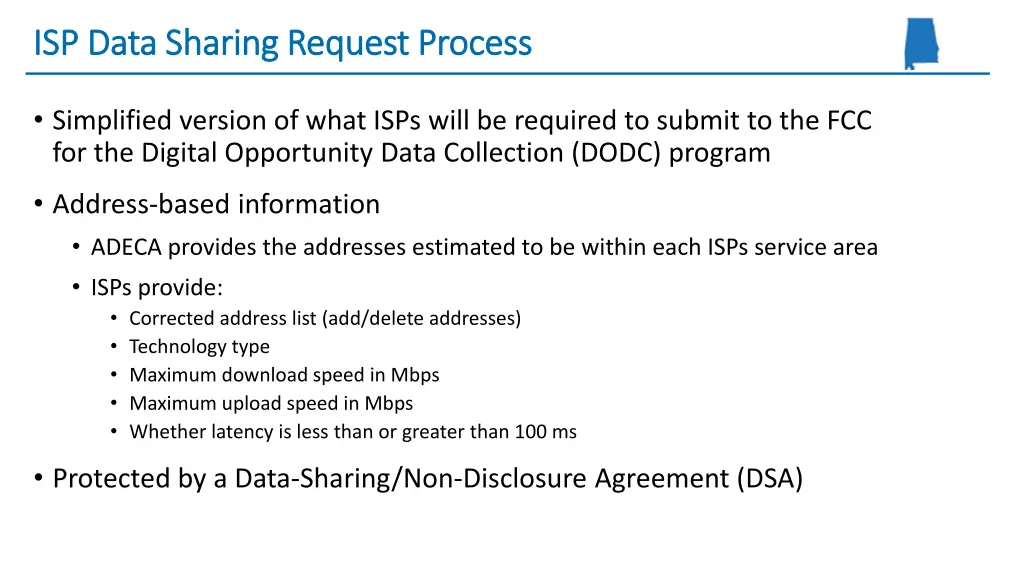 isp data sharing request process isp data sharing