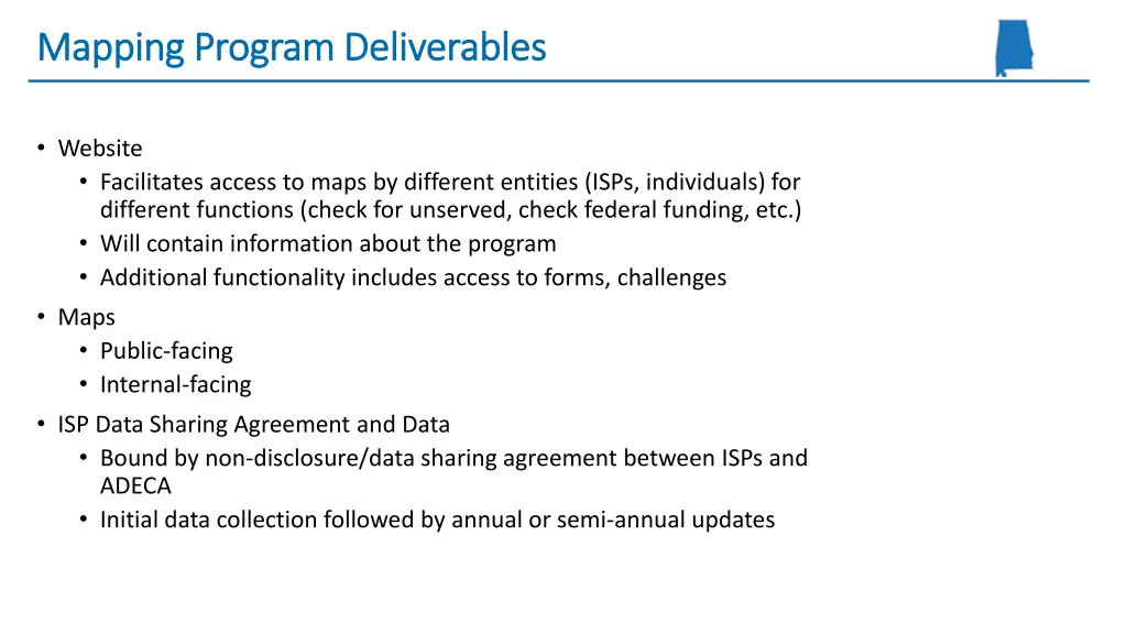 mapping program deliverables mapping program