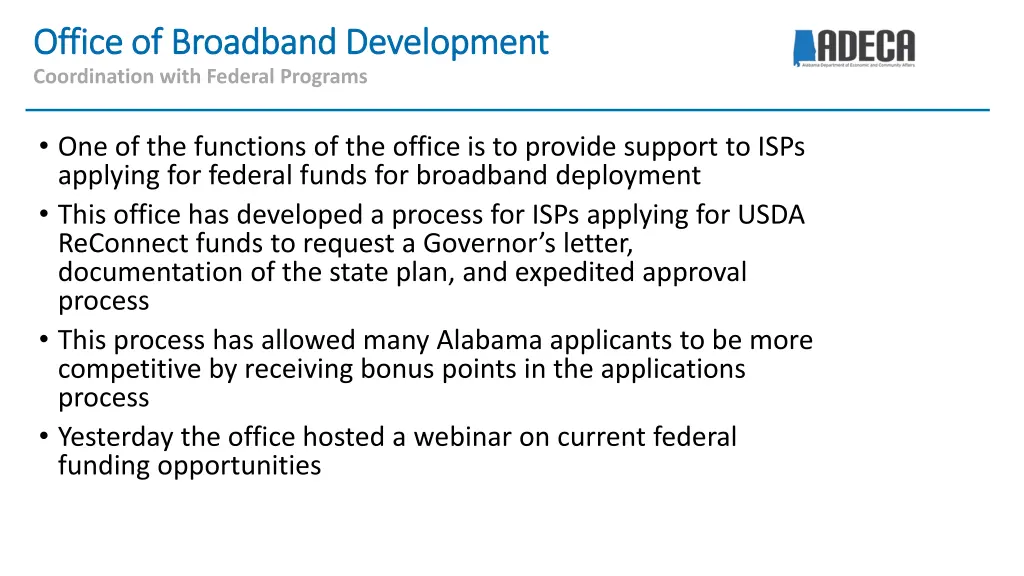 office of broadband development office