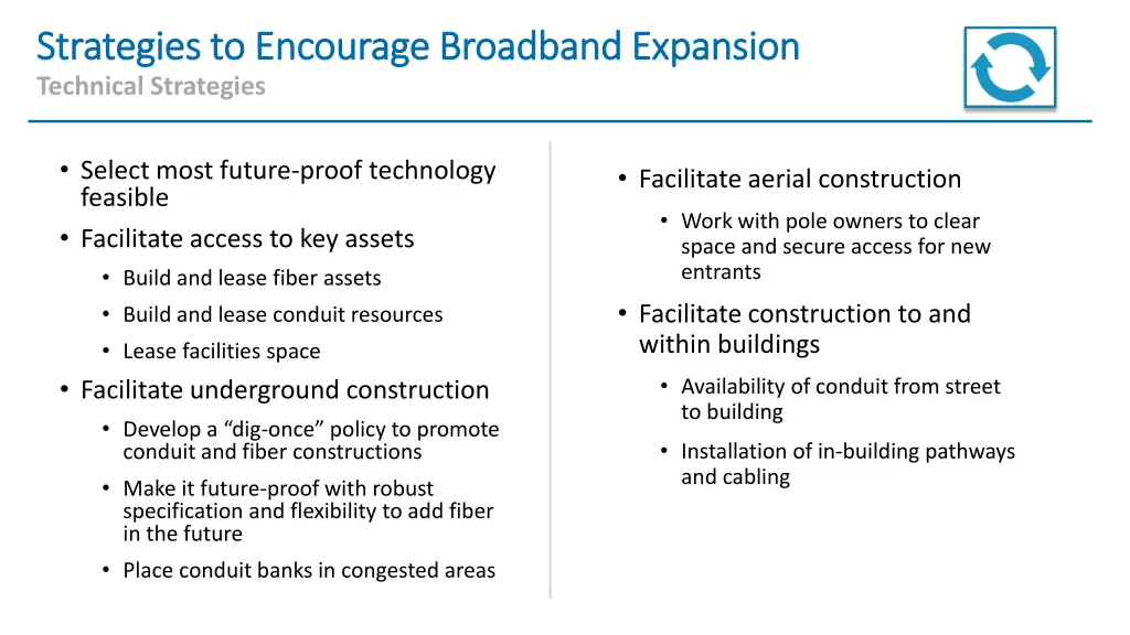 strategies to encourage broadband expansion