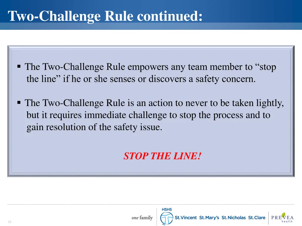 two challenge rule continued