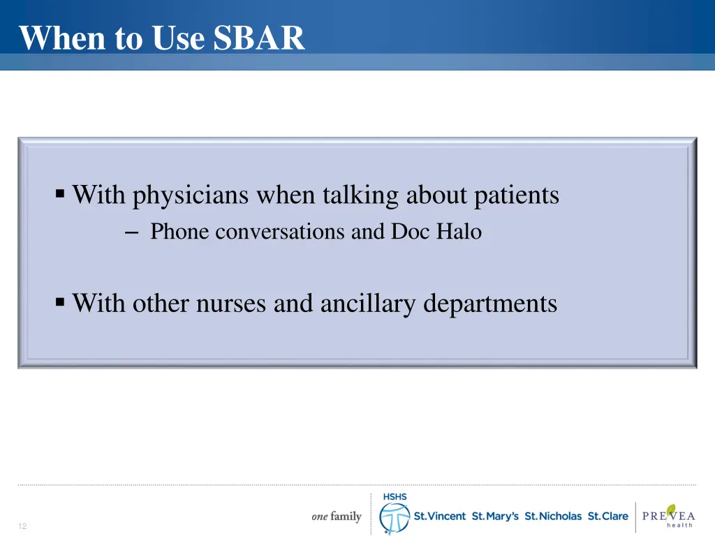 when to use sbar