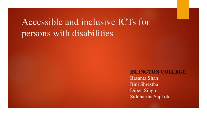 accessible and inclusive icts for persons with