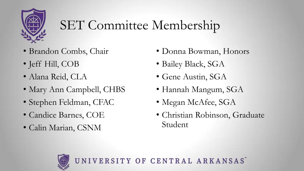 set committee membership