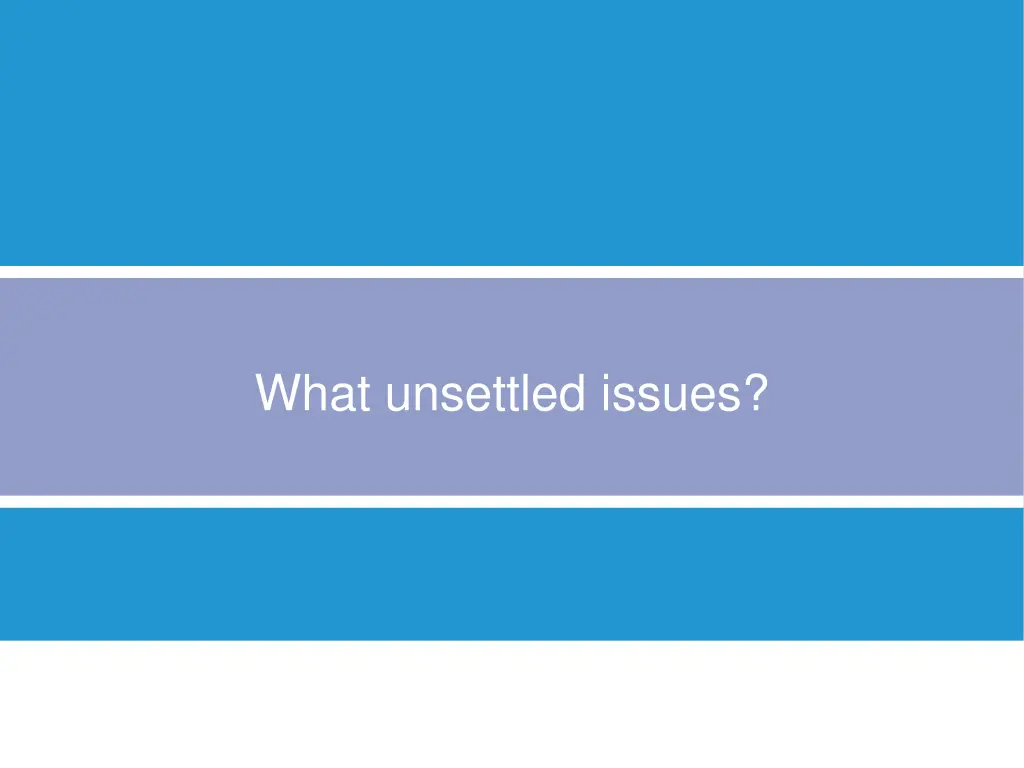 what unsettled issues