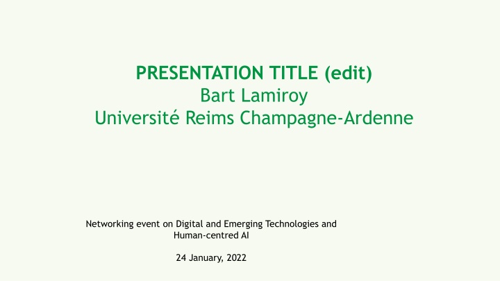 presentation title edit bart lamiroy universit