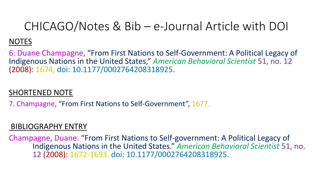 chicago notes bib e journal article with