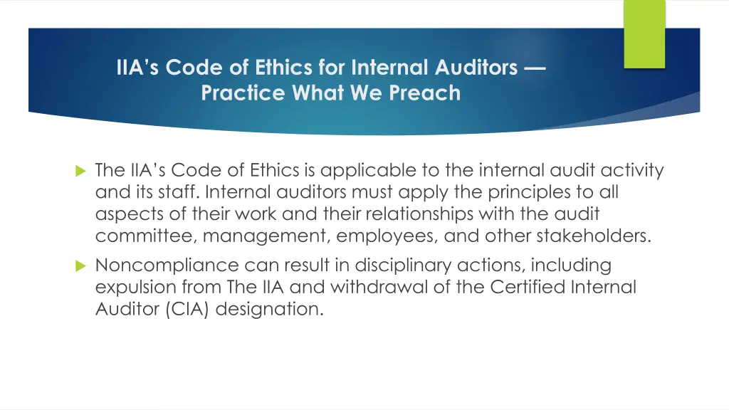 iia s code of ethics for internal auditors 1