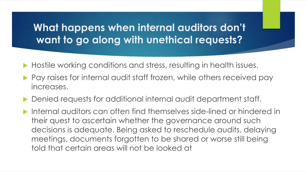 what happens when internal auditors don t want 2