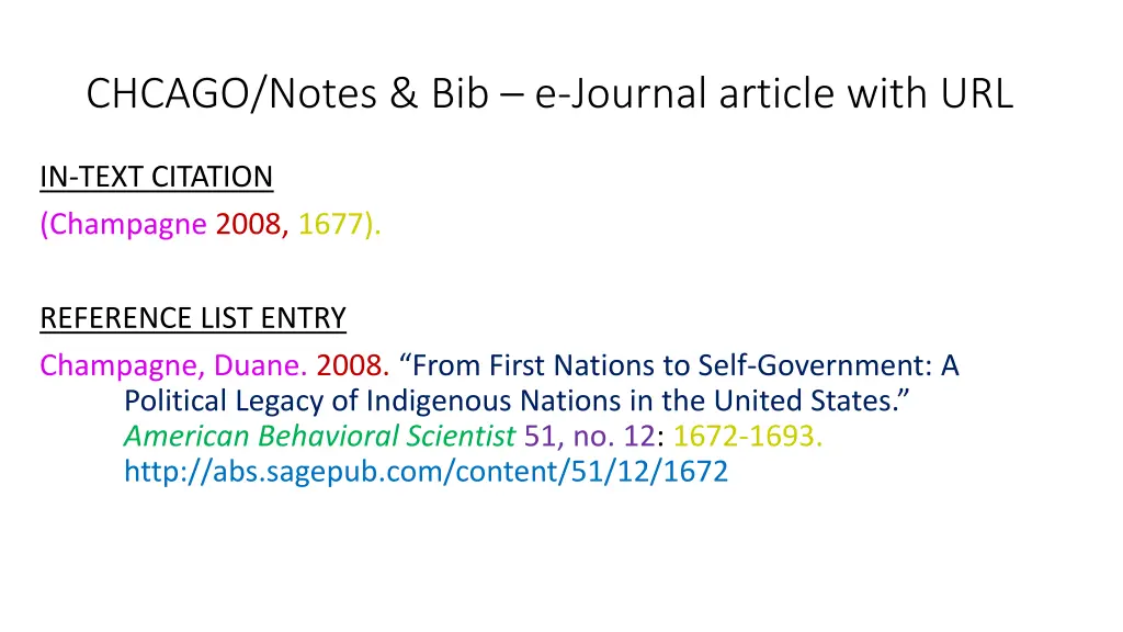 chcago notes bib e journal article with url