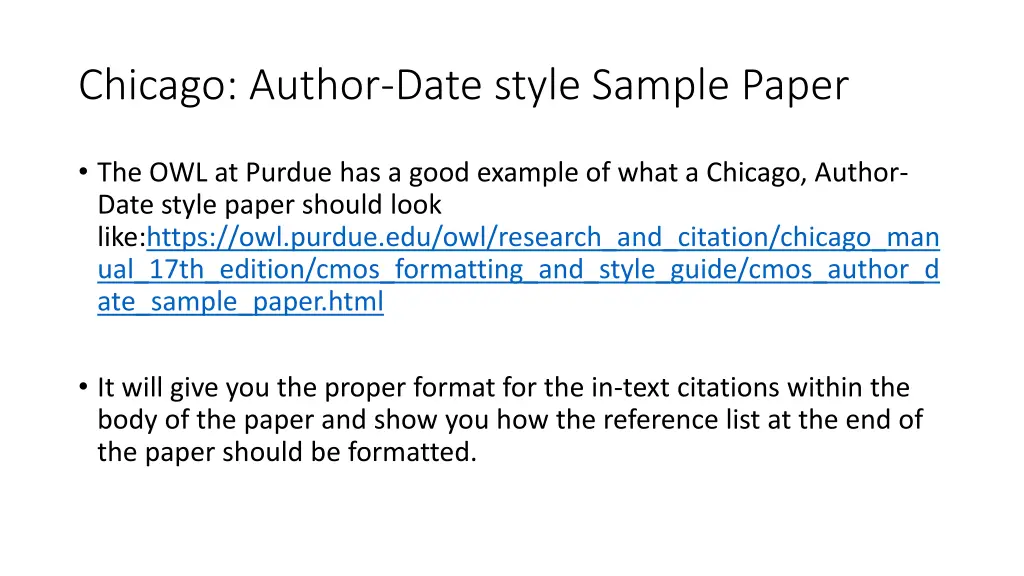 chicago author date style sample paper