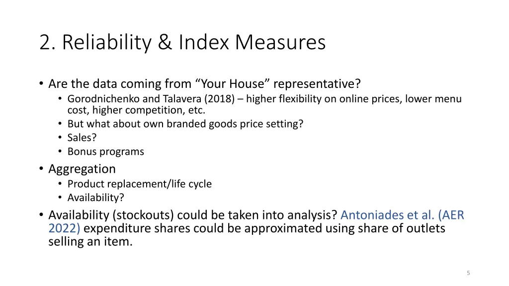 2 reliability index measures