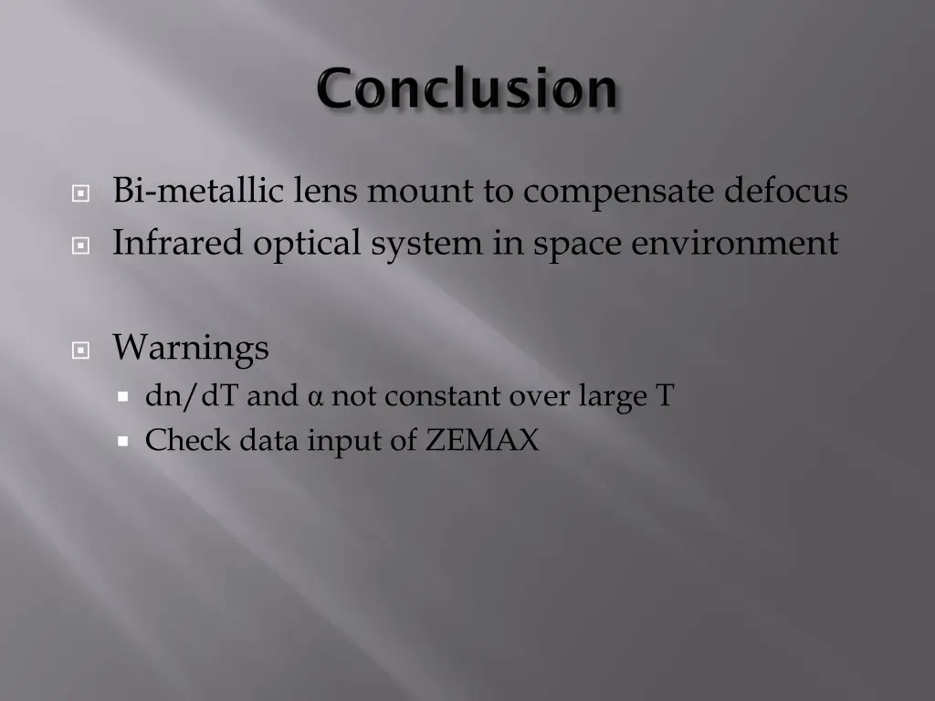 bi metallic lens mount to compensate defocus