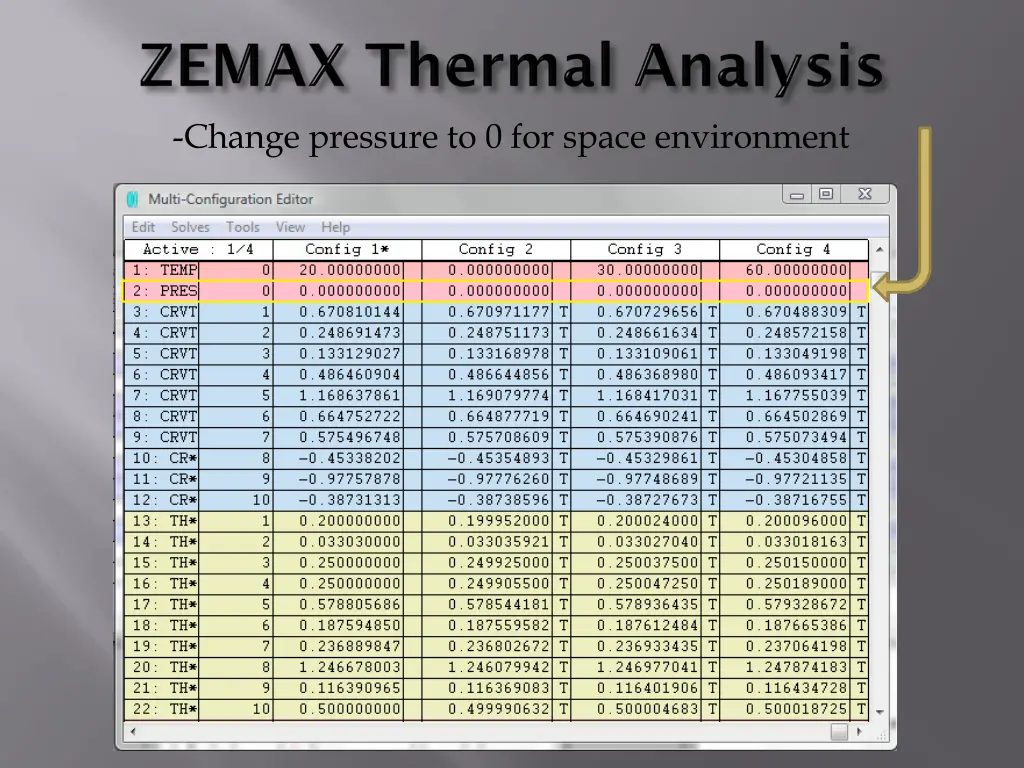 change pressure to 0 for space environment