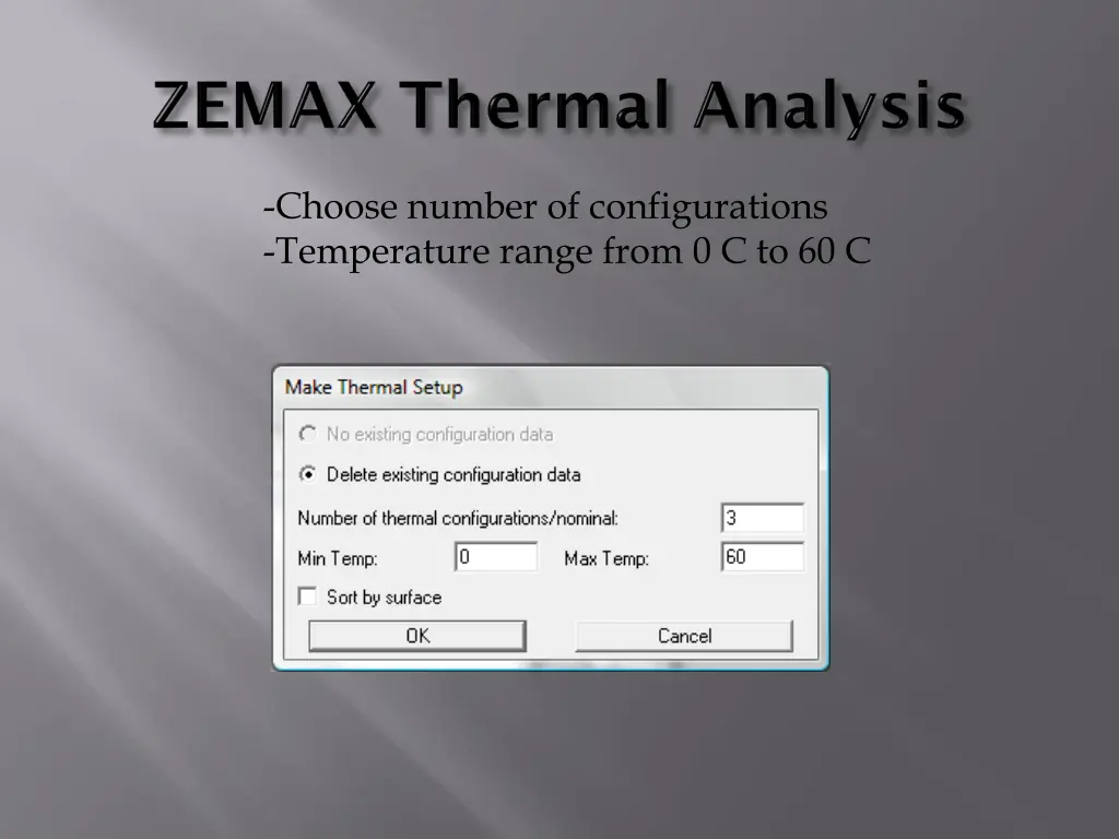 choose number of configurations temperature range