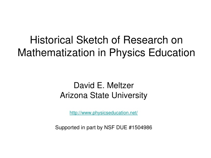 historical sketch of research on mathematization