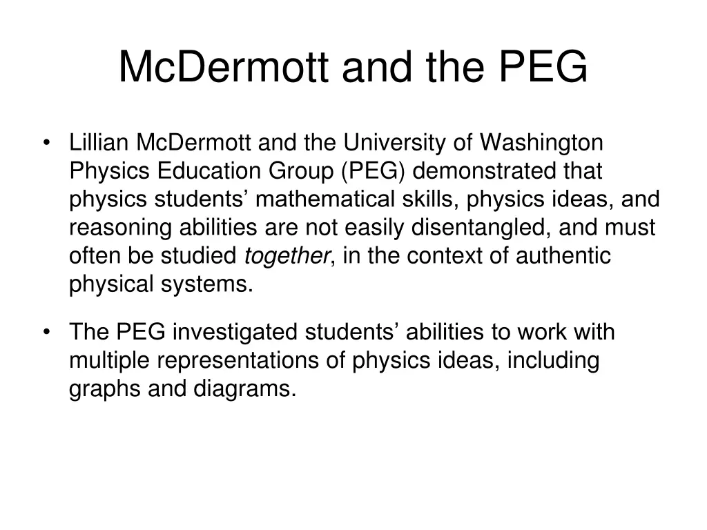 mcdermott and the peg