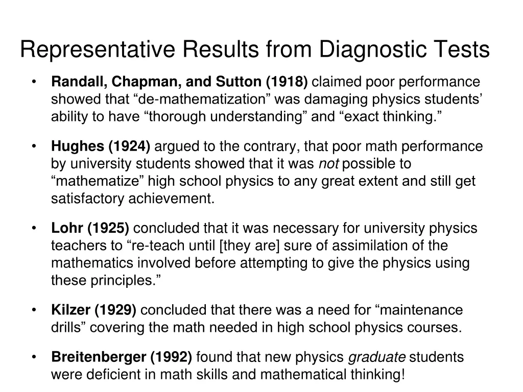 representative results from diagnostic tests