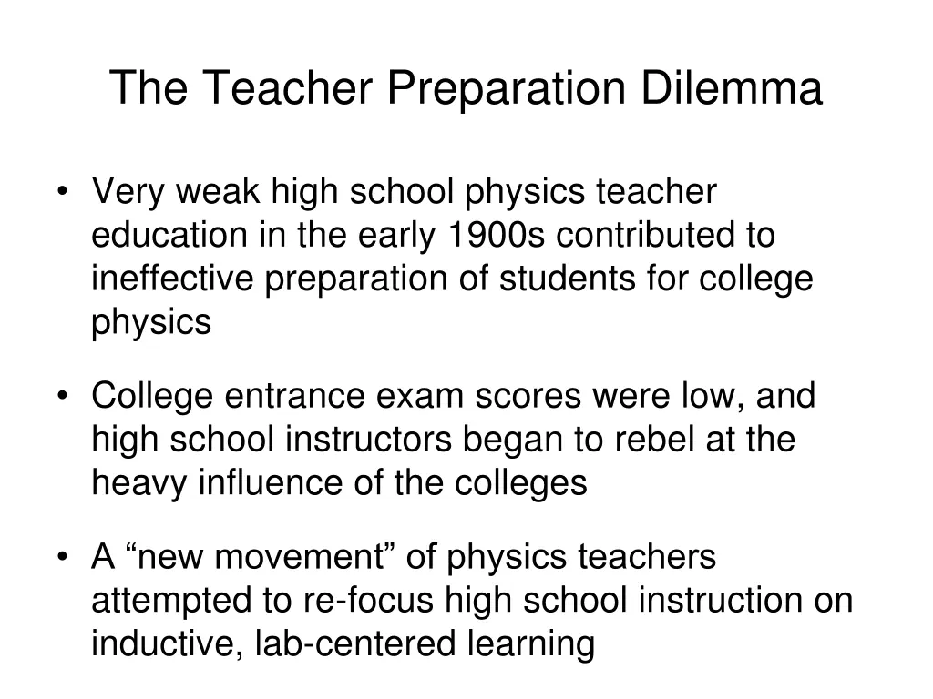 the teacher preparation dilemma