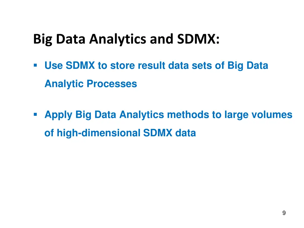 big data analytics and sdmx