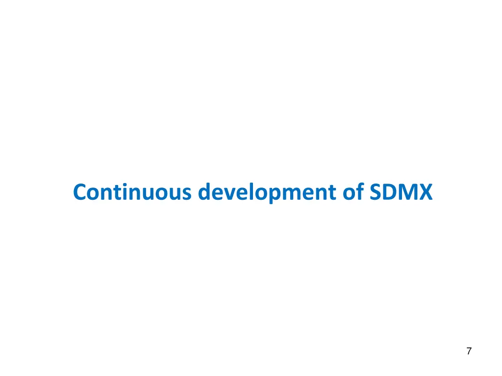 continuous development of sdmx