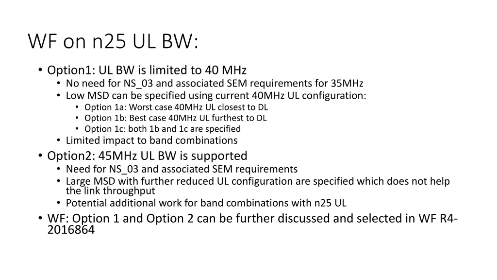 wf on n25 ul bw