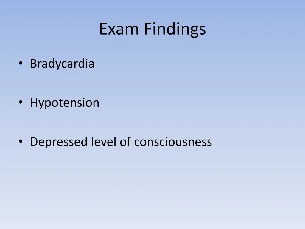 exam findings