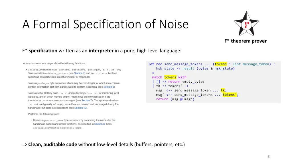 a formal specification of noise