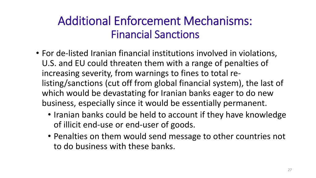 additional enforcement mechanisms additional 1