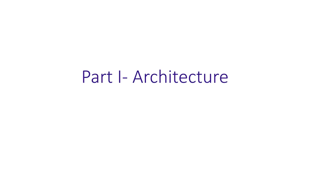 part i architecture