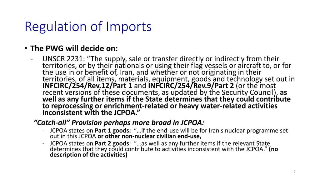 regulation of imports