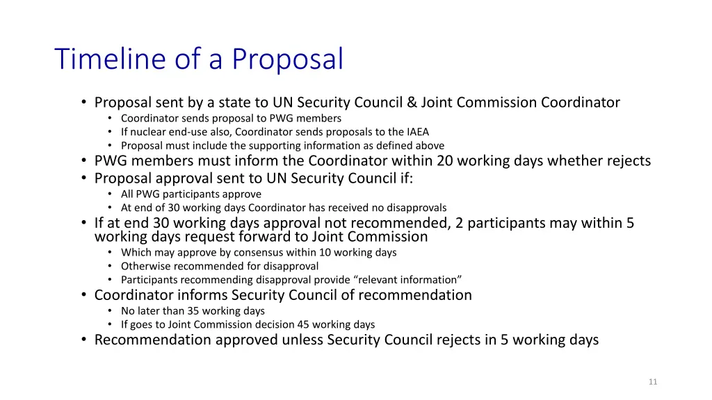 timeline of a proposal