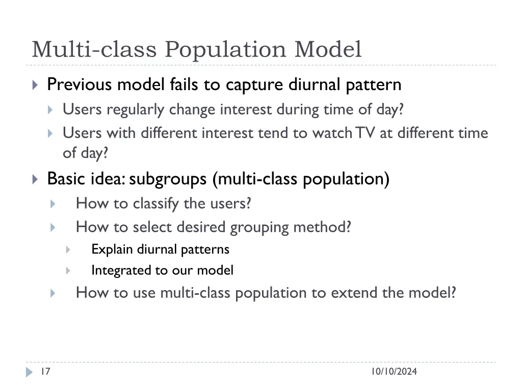 multi class population model