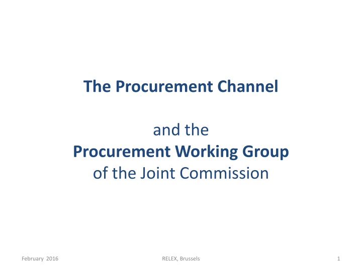 the procurement channel