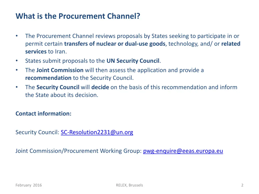 what is the procurement channel