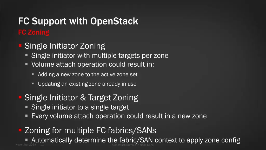 fc support with openstack