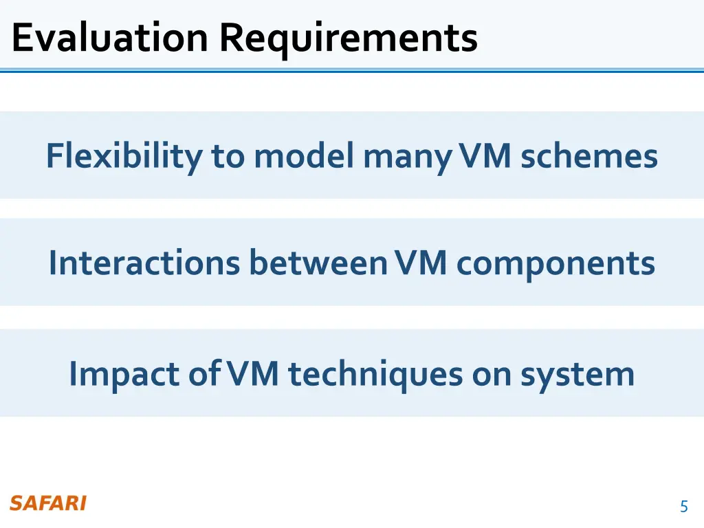 evaluation requirements