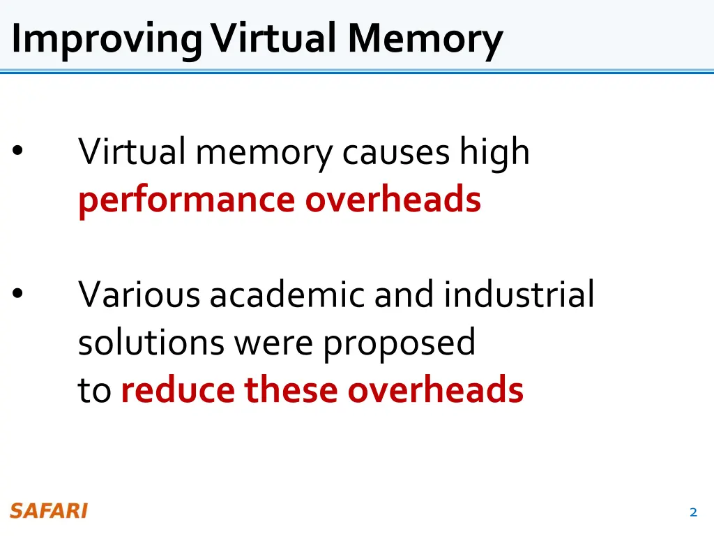 improving virtual memory