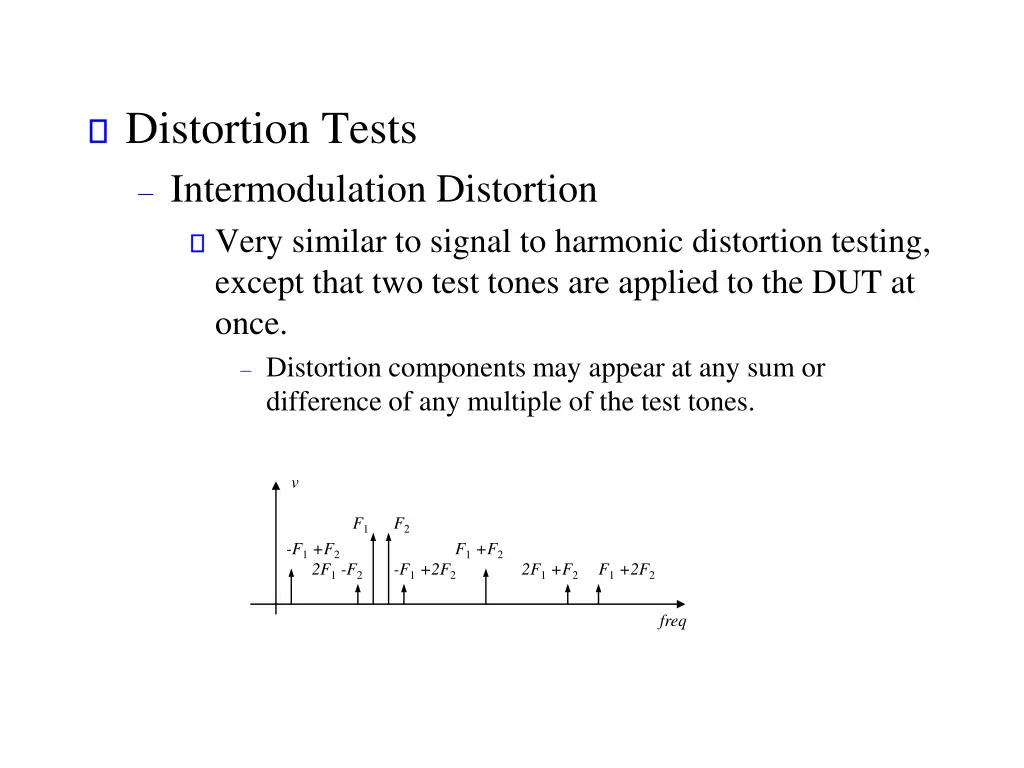 distortion tests intermodulation distortion very