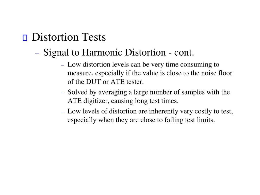 distortion tests signal to harmonic distortion 1